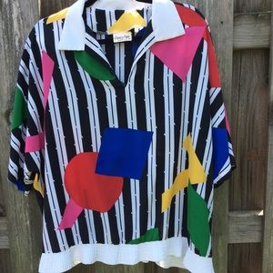 80s retro multicolor top